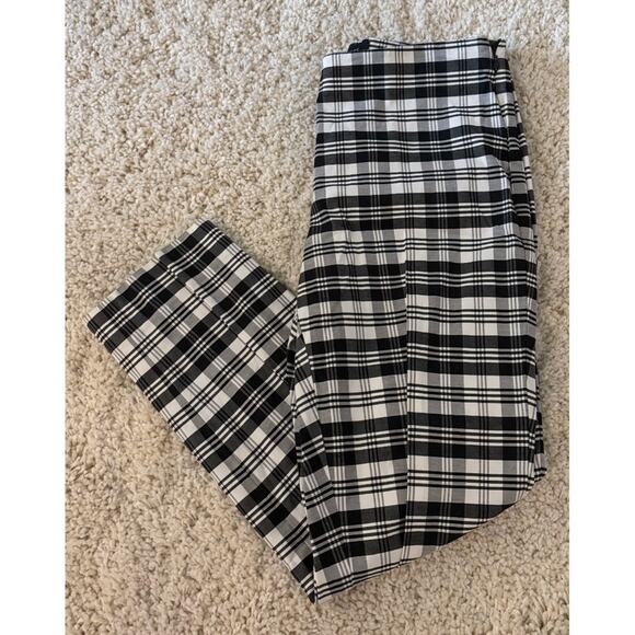 Talbots Black and White Plaid Ankle Pull On Pants Size 4 Petite - Picture 1 of 10